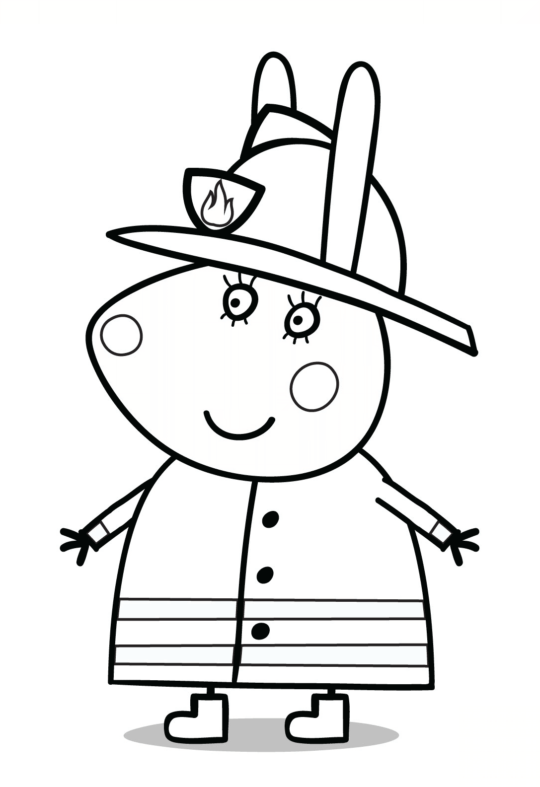 Coloring book fireman pig